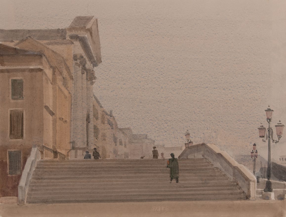 Italo De Grandi : Un pont en hiver