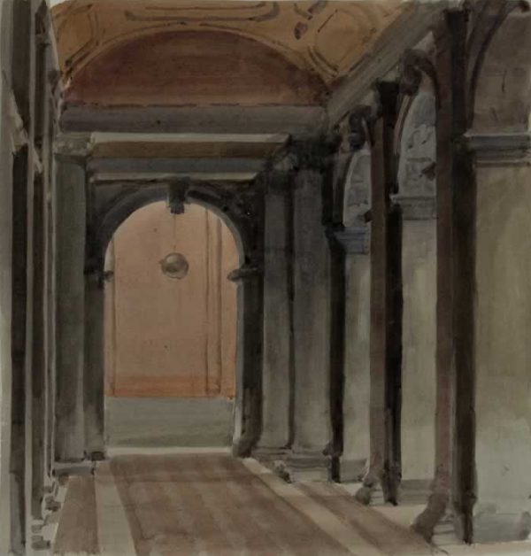 68_IDG_Arcades_Pizetta_vers_Campanile_scr Italo De Grandi : Arcades de la bibliothèque de Venise