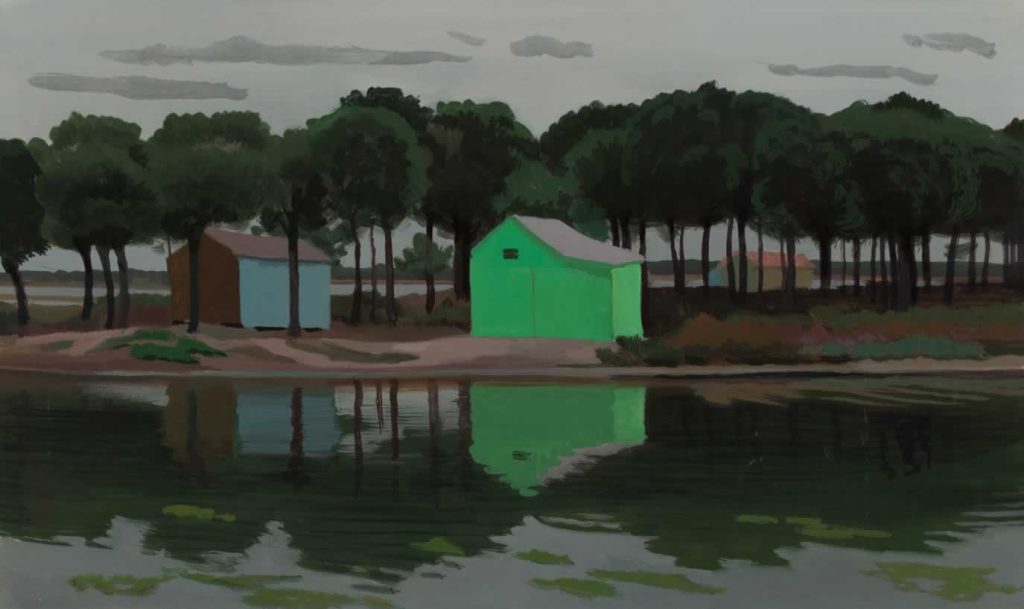 Lagune dans la pinède