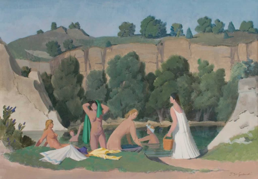 Baignade auprès des rochers