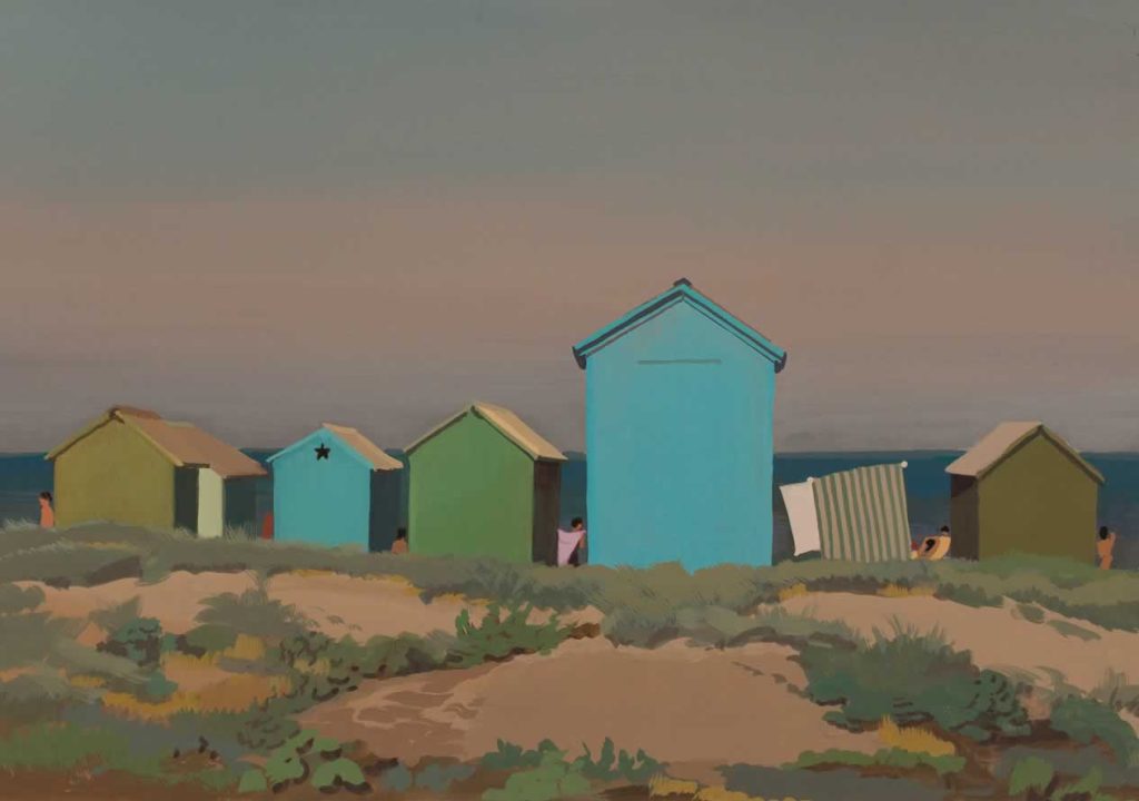 Derrière les cabines de plage