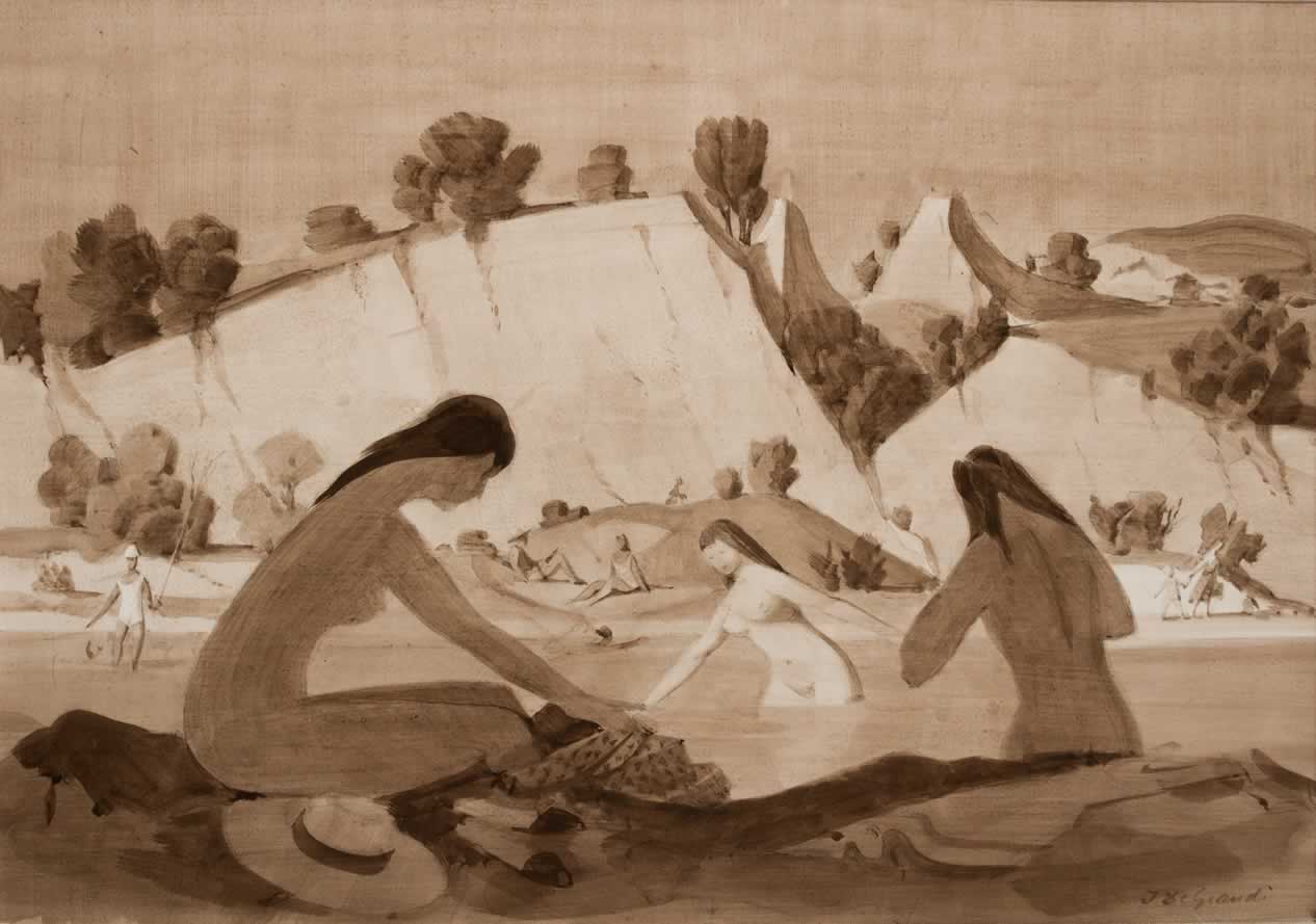 Baigneuses en rivière
