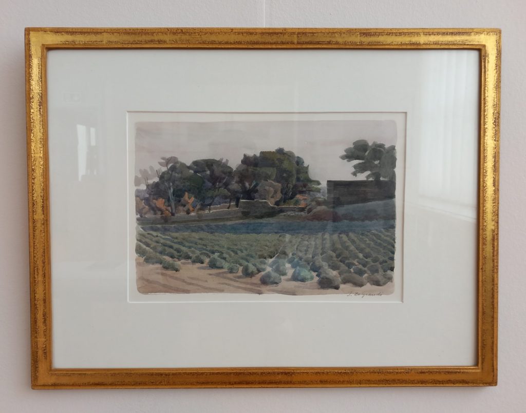 Encadrement avec baguette simple dorée à la feuille