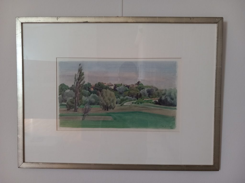 Encadrement avec baguette simple dorée à éa feuille d'or blanc